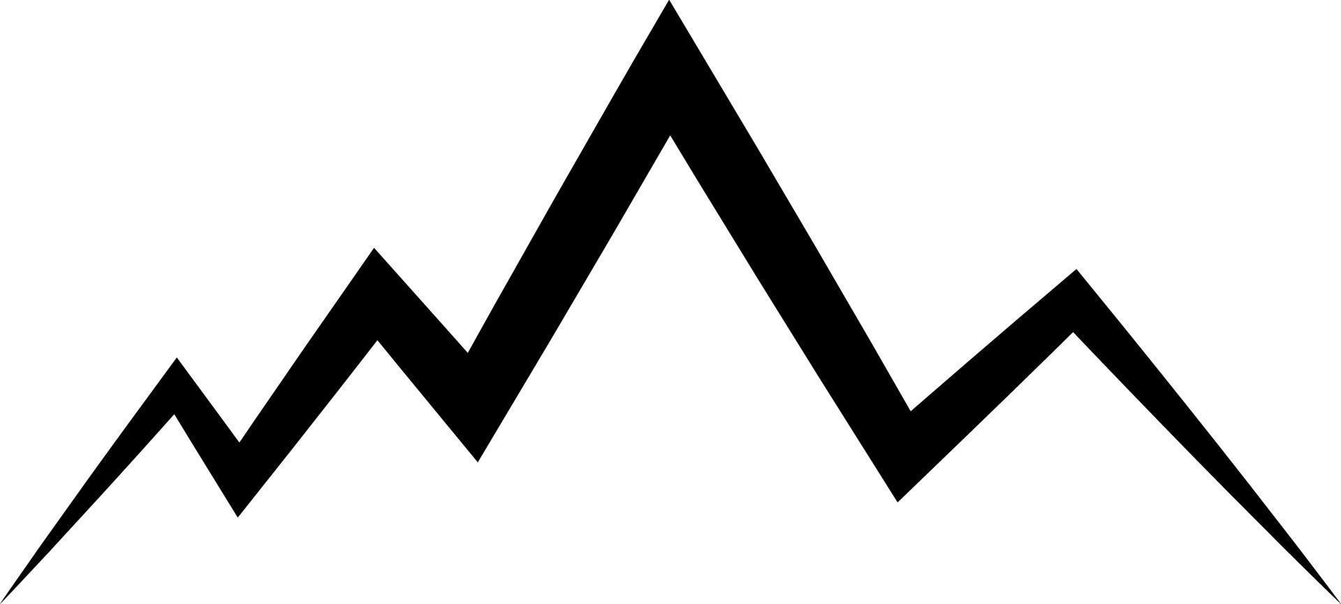 illustration av en berg i svart Färg, berg topp. vektor
