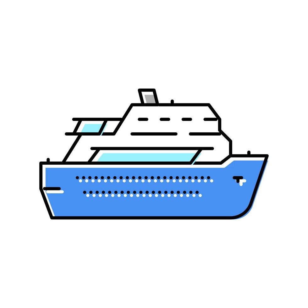 Deck Kreuzfahrtschiff Farbe Symbol Vektor Illustration