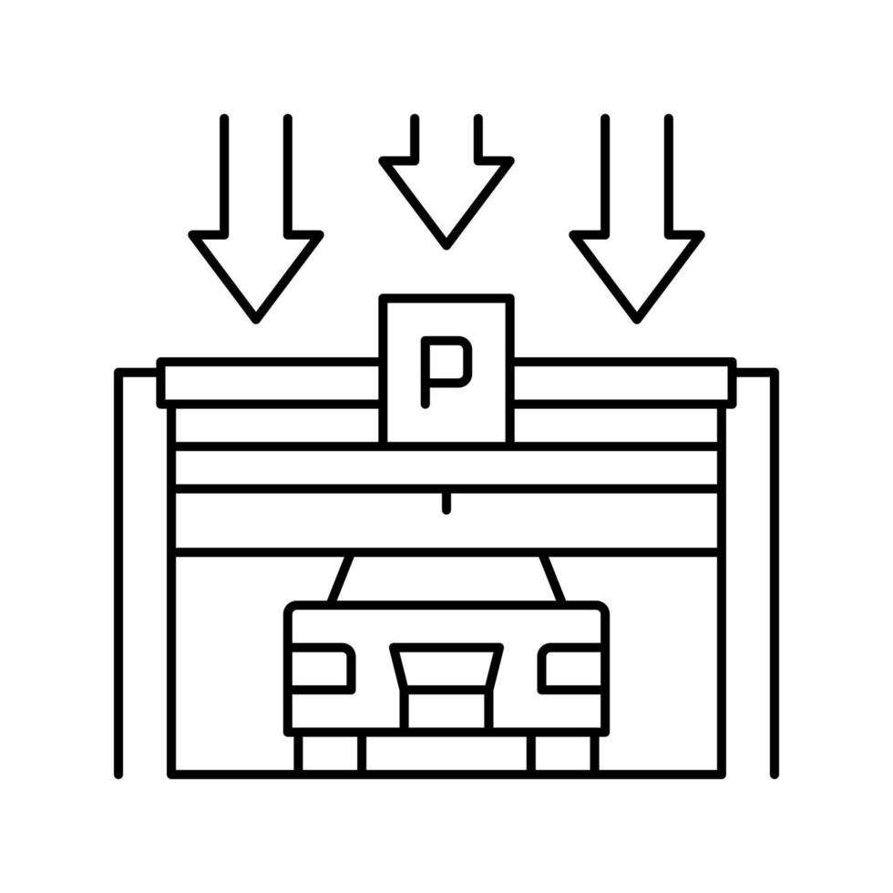 Tor schließen Parklinie Symbol Vektor Illustration