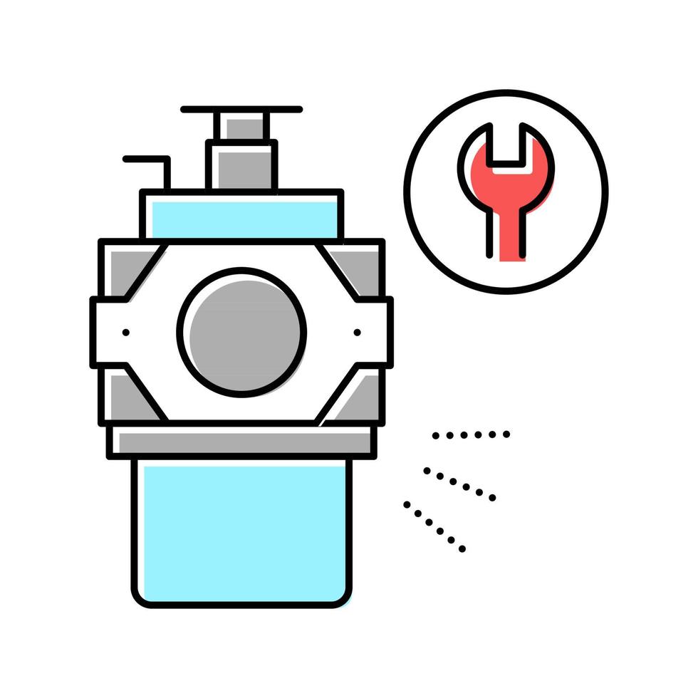 Motor der Rasenmäher-Farbsymbol-Vektorillustration reparieren vektor