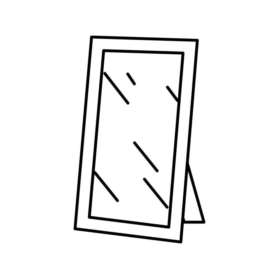 für flur spiegel linie symbol vektor illustration