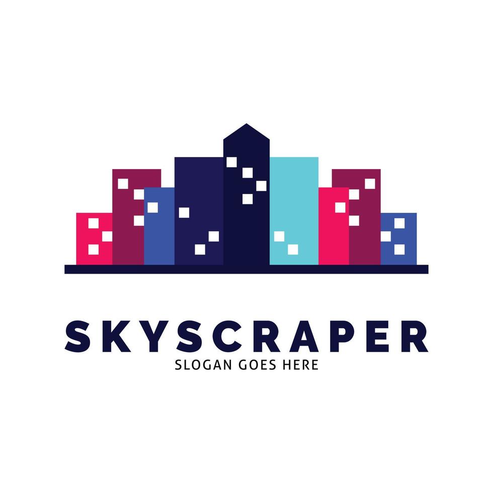 skyskrapa ikon vektor logotyp mall illustration design