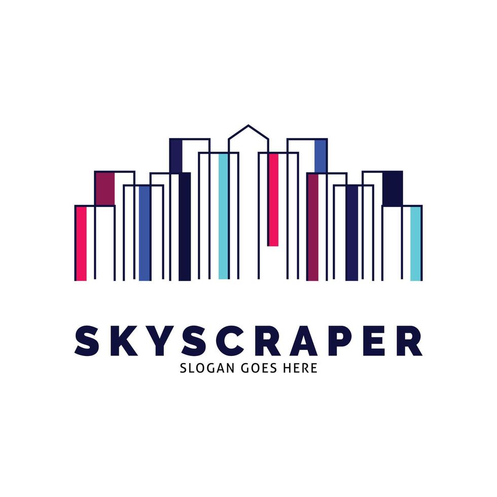 skyskrapa ikon vektor logotyp mall illustration design