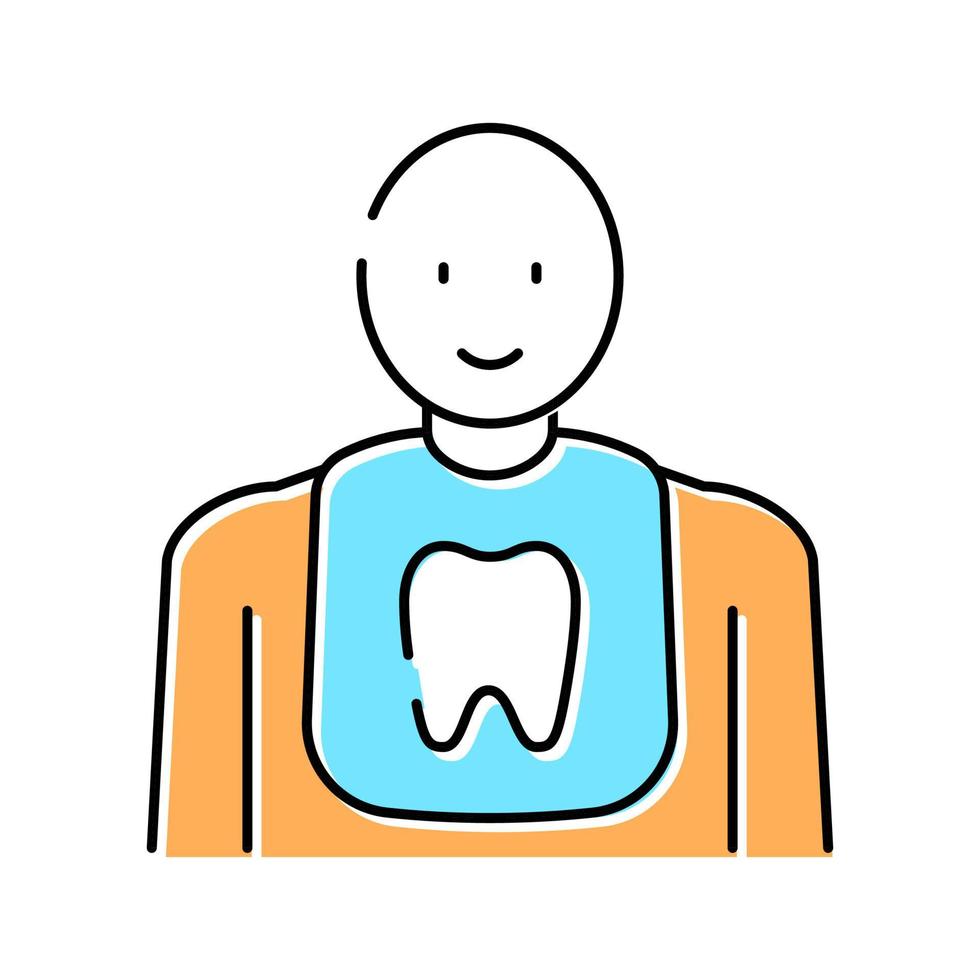 barn tandläkare klient färg ikon vektor illustration
