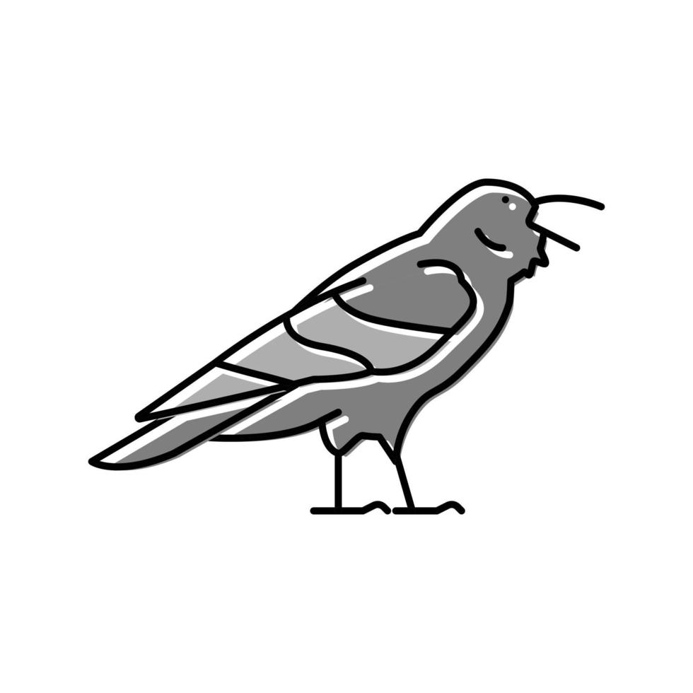 Rabe Vogel Farbe Symbol Vektor Illustration