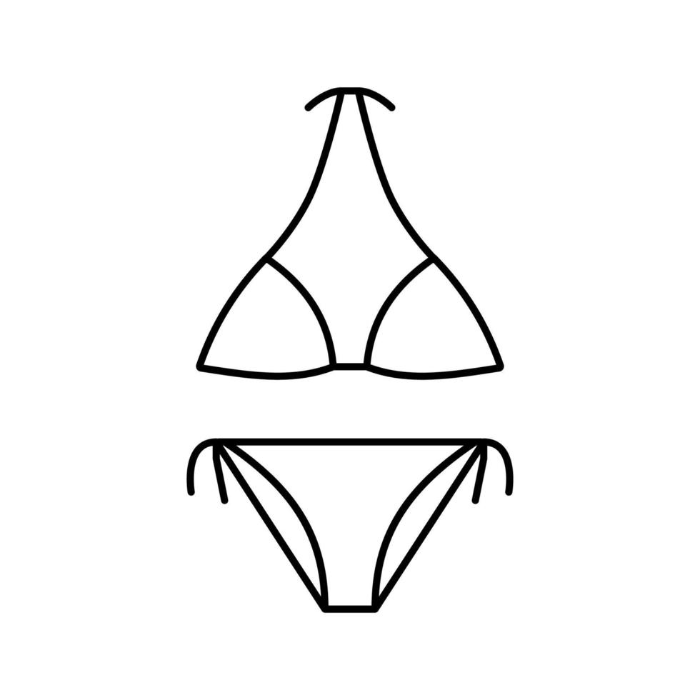 bikini sommarkläder för simlinje ikon vektorillustration vektor