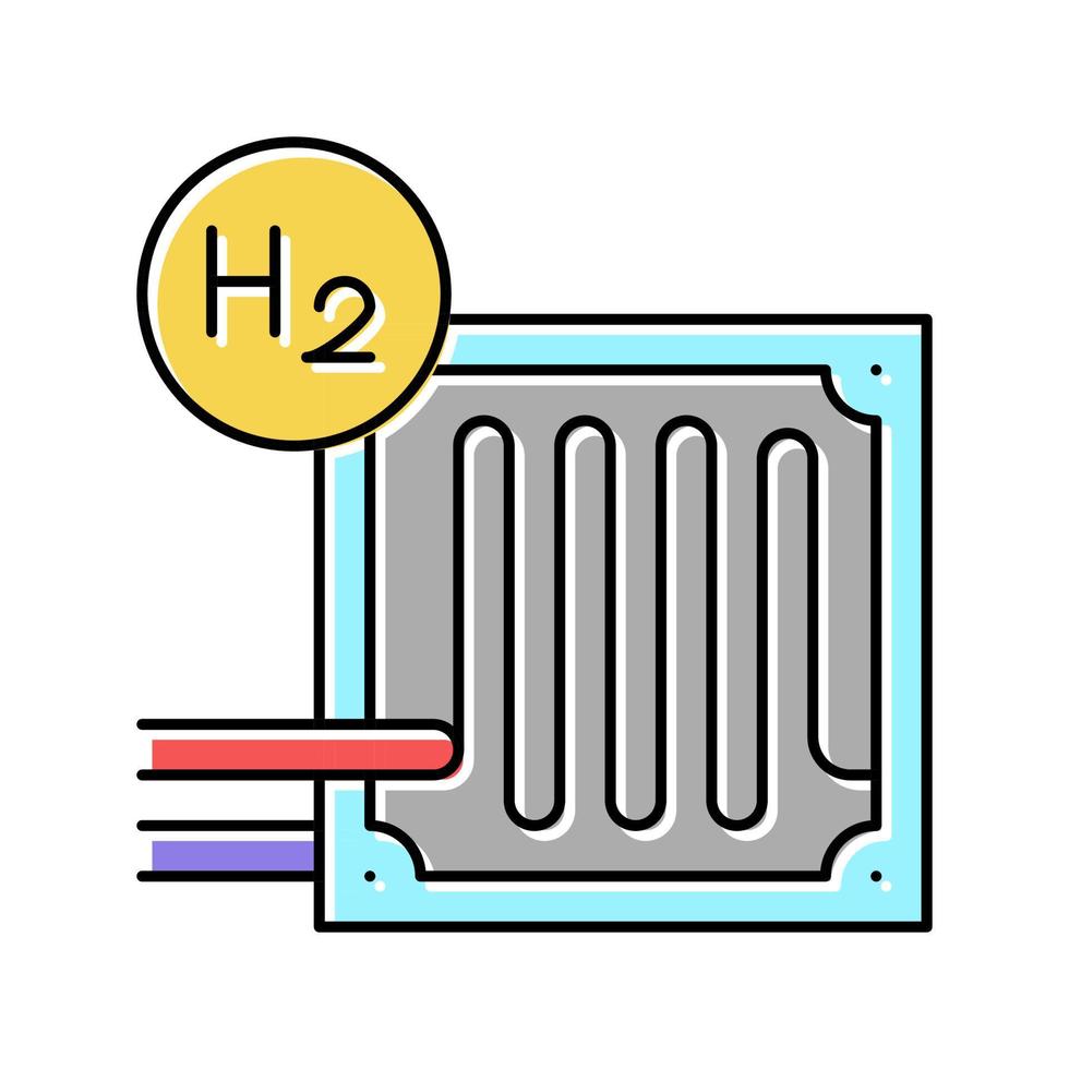 Brennstoffzellen Wasserstoff Farbe Symbol Vektor Illustration