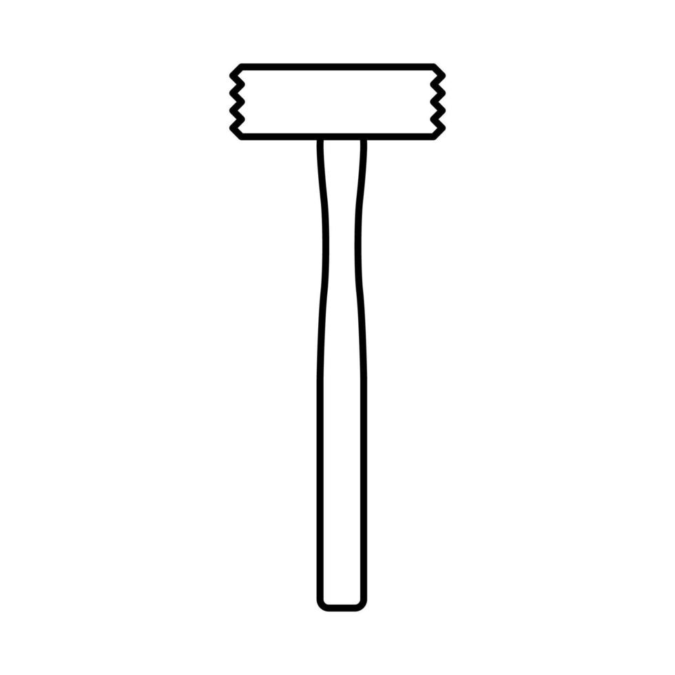 Buchse Hammer Werkzeuglinie Symbol Vektor Illustration