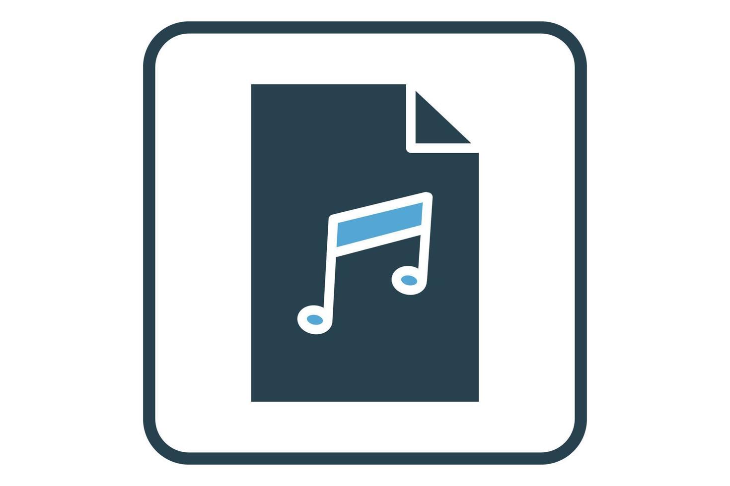 datei musik symbol illustration. Symbol für Musikplayer. solider Icon-Stil. einfaches Vektordesign editierbar vektor