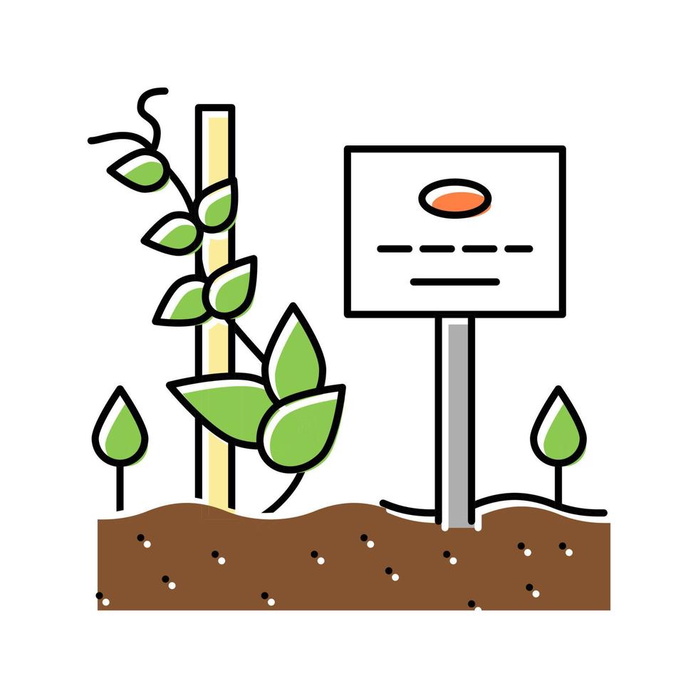 växt med namnskylt färg ikon vektor illustration