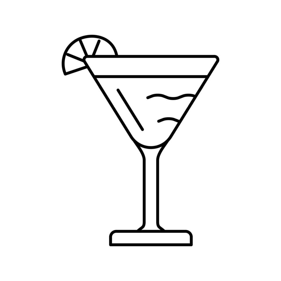 daiquiri cocktail glas dryck linje ikon vektor illustration