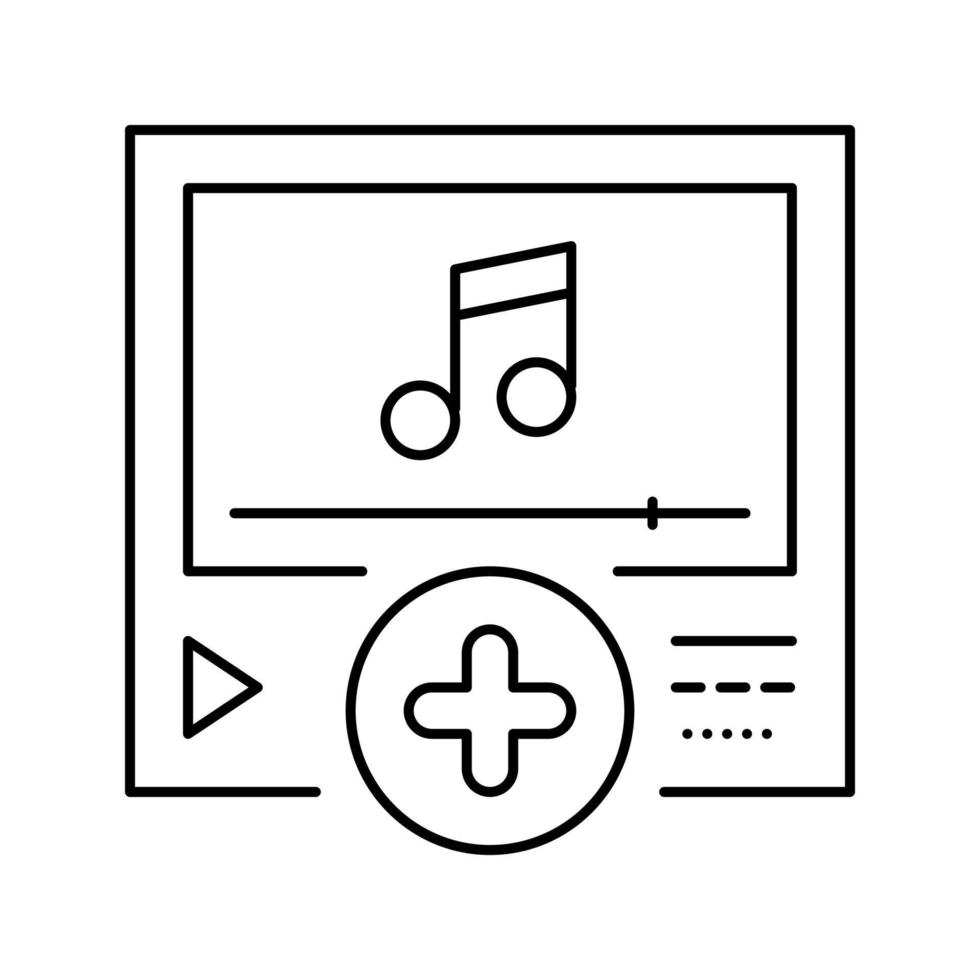 musikinhalt ugc linie symbol vektor illustration