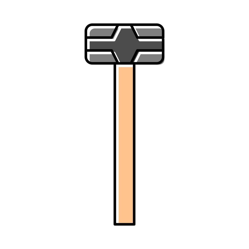 Vorschlaghammer Werkzeug Farbe Symbol Vektor Illustration