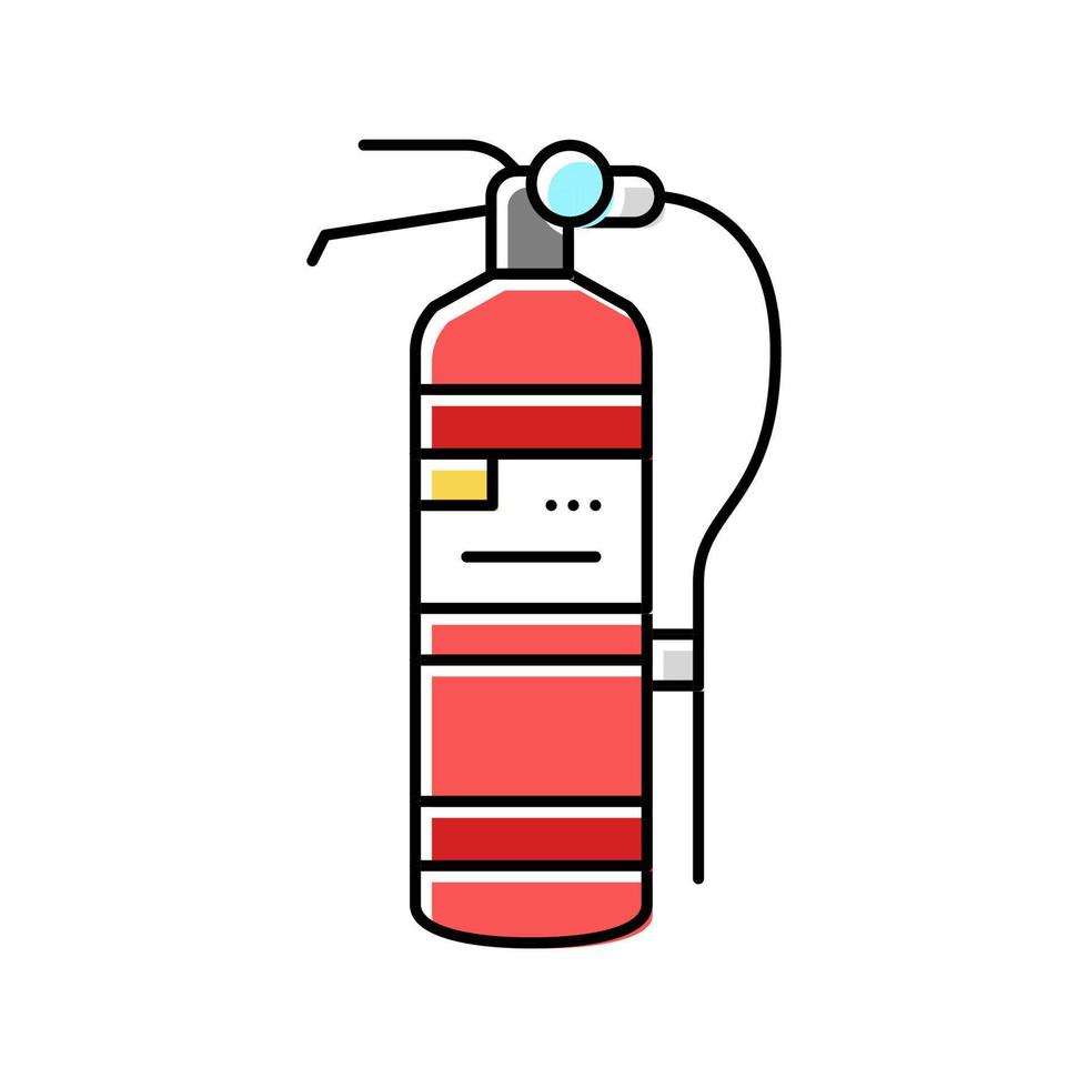 Feuerlöscher Werkzeug Farbe Symbol Vektor Illustration