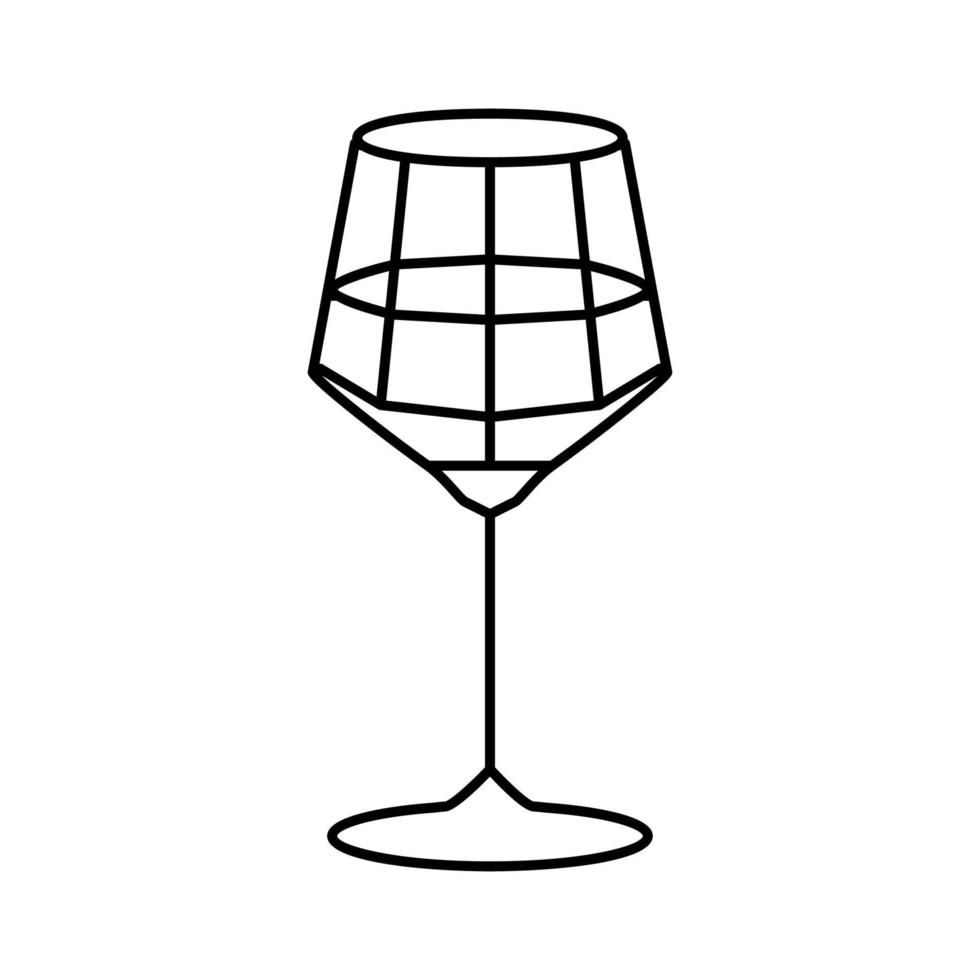 Merlot Weinglas Linie Symbol Vektor Illustration