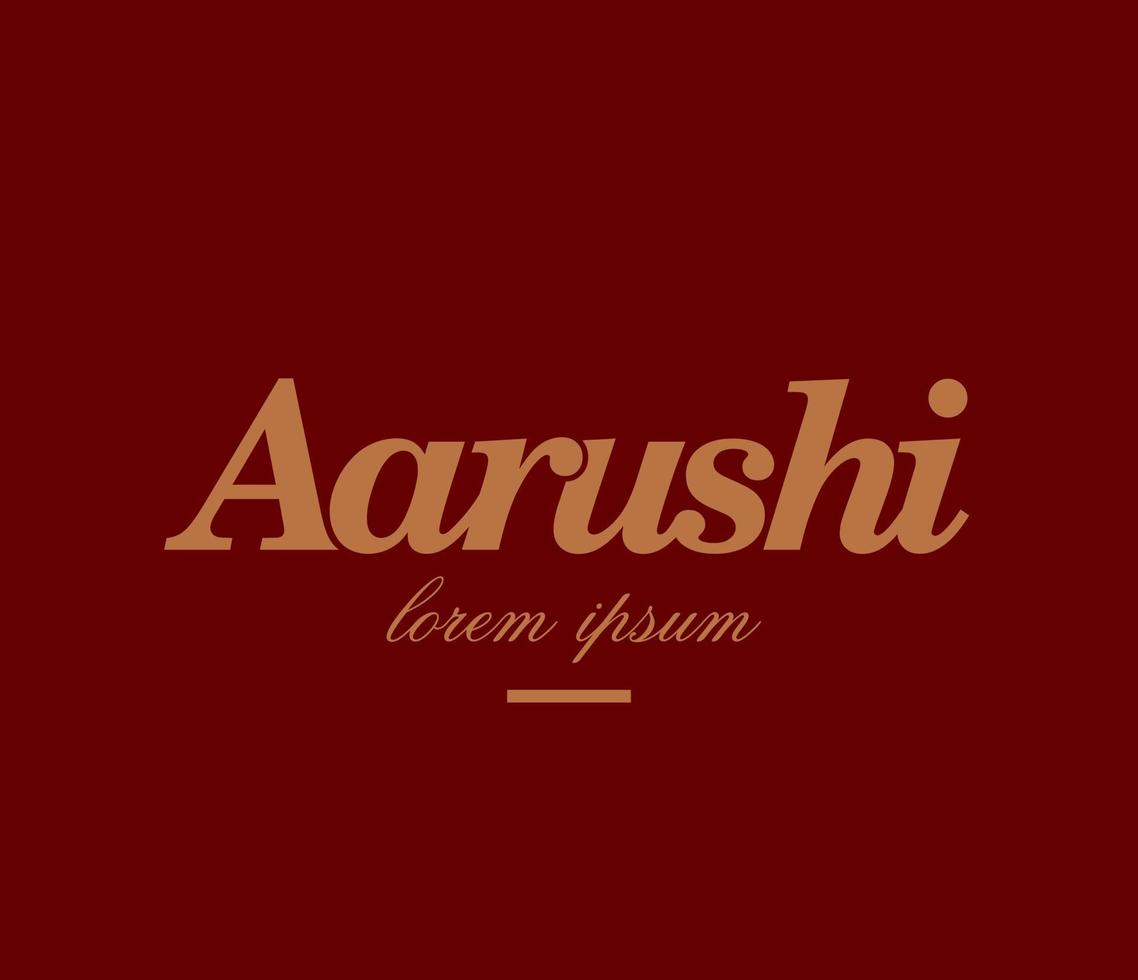 aarushi företag logotyp. aarushi text vektor logotyp.
