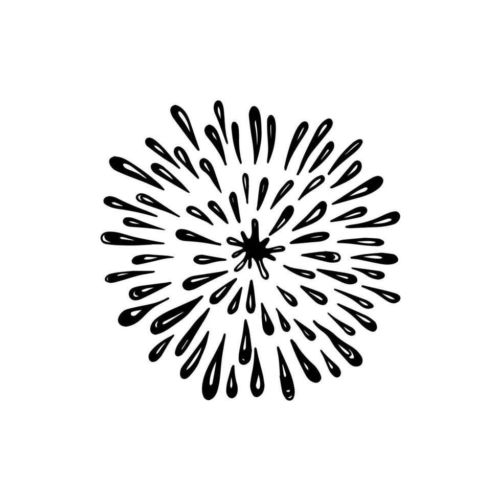 Feuerwerk, Starburst handgezeichnet, Vektorillustration. vektor