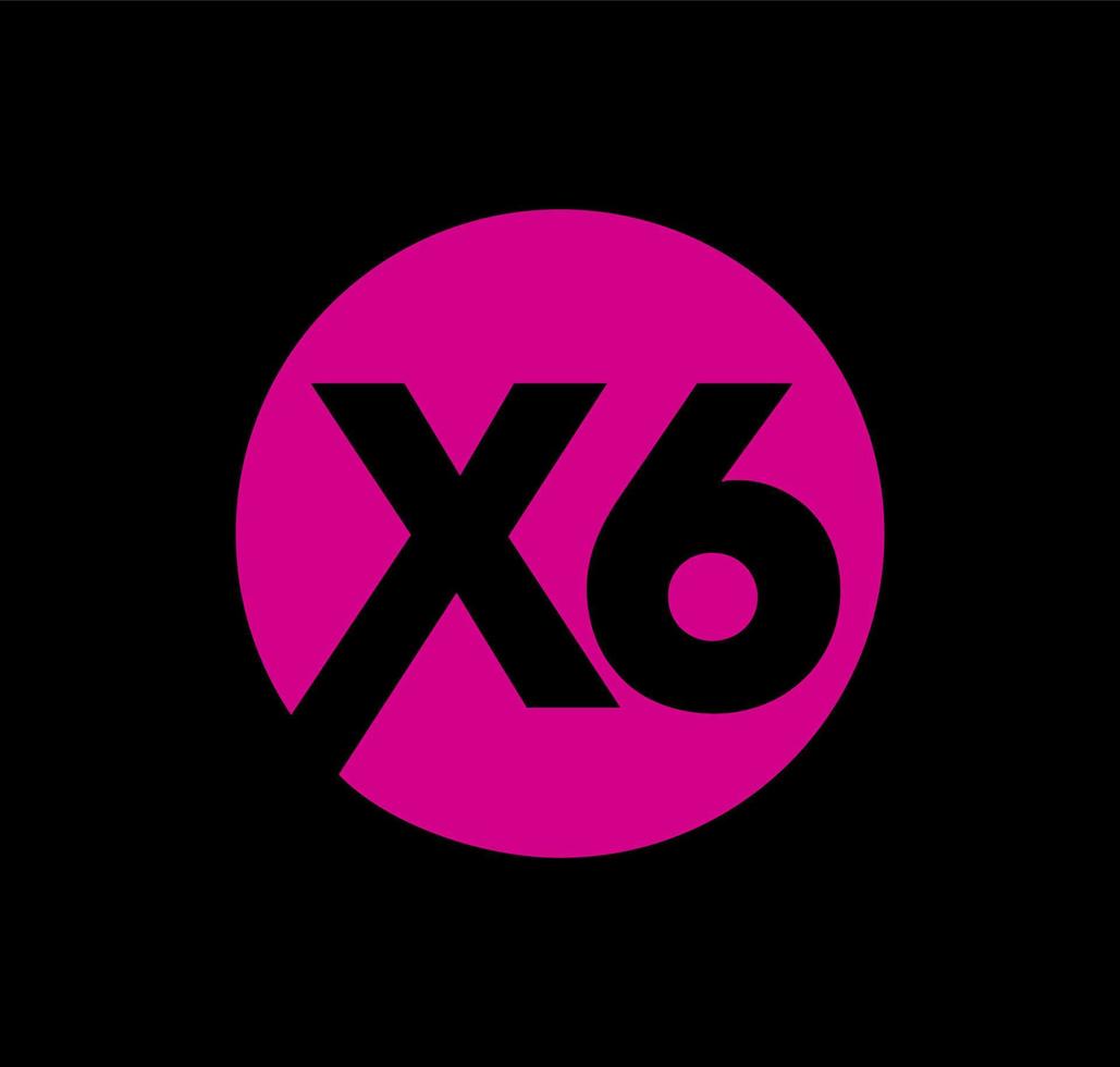 x6 Firmenname Anfangsbuchstaben Monogramm. rosa x6 Markenlogo. vektor