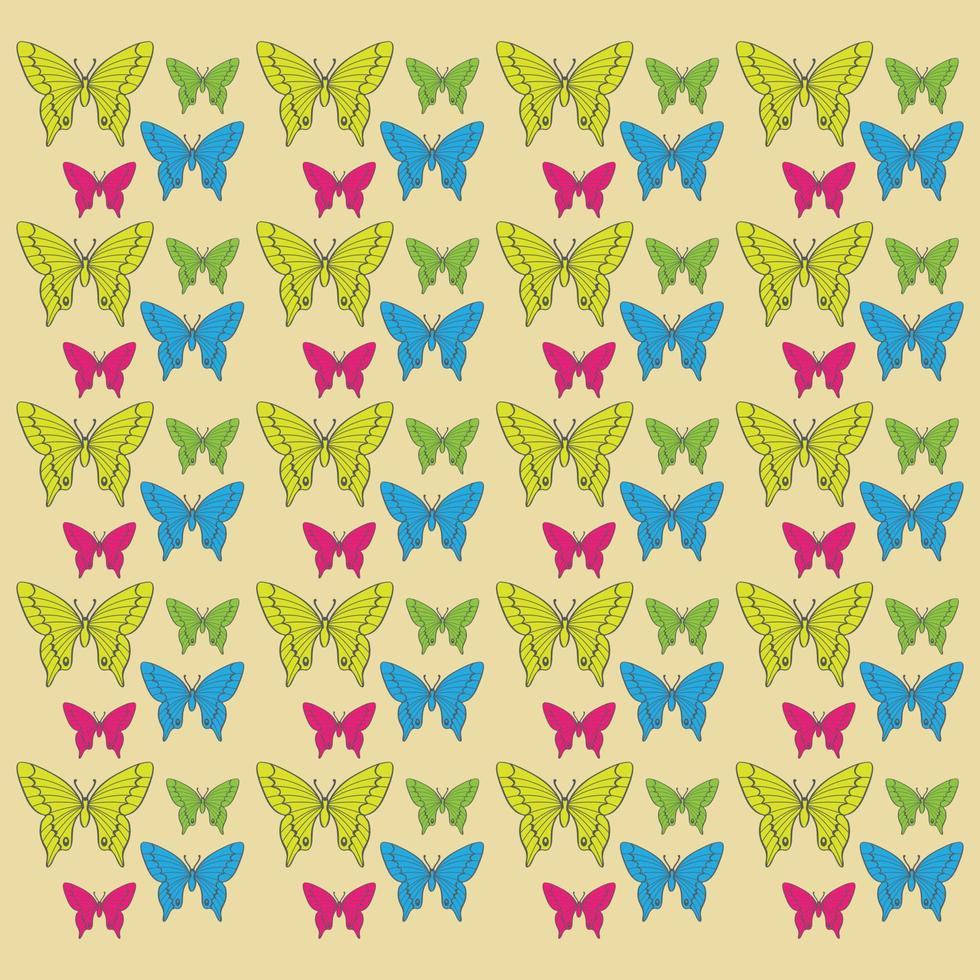 bakgrund mönster sömlös. fjäril. vektor illustration