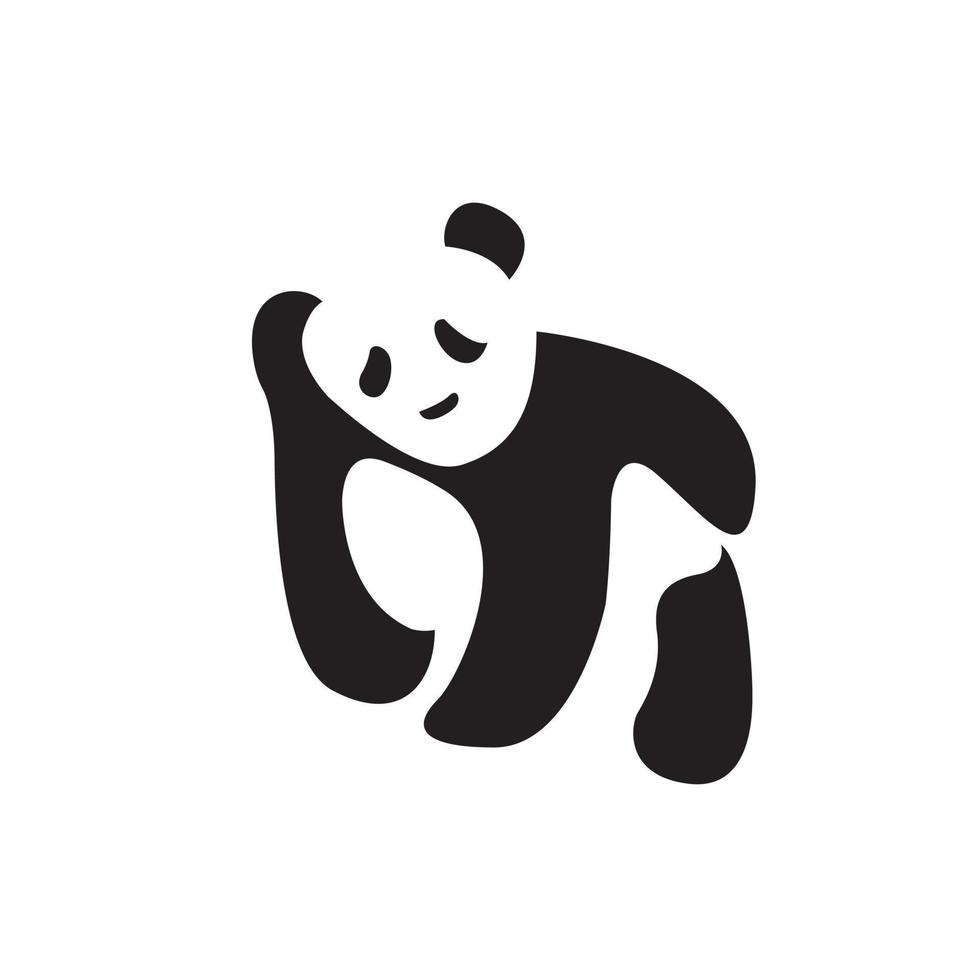 niedliches Panda-Vektor-Grafik-Symbol. Panda-Tierkopf, Gesichtsabbildung. isoliert auf weißem Hintergrund vektor