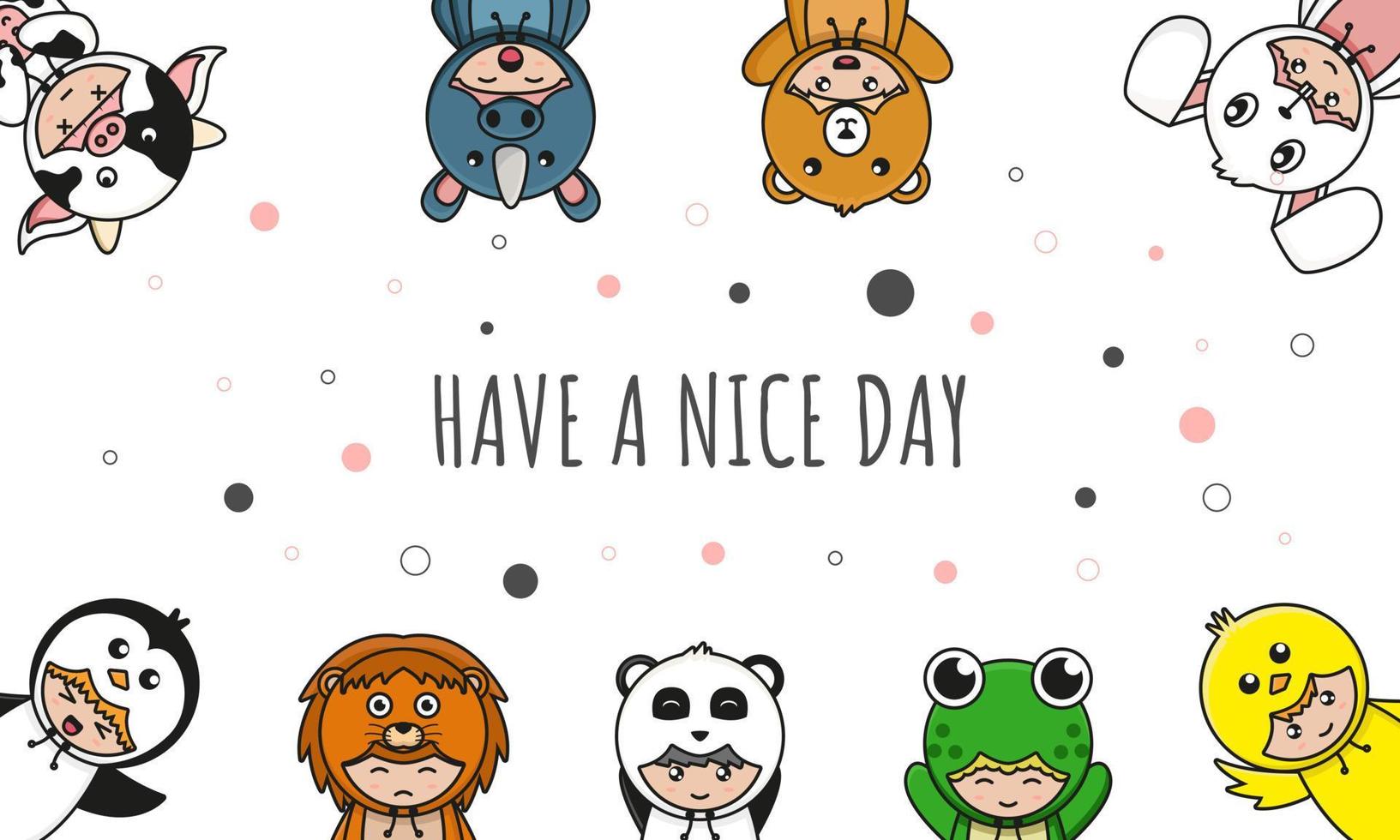 niedliche tierkostüm doodle banner hintergrundbild symbol cartoon illustration vektor