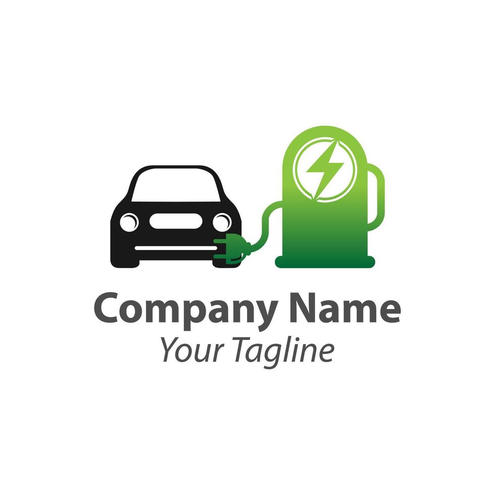 Elektroauto-Konzept Green Drive Symbol, Vektorgrafik, Elektroauto-Logo-Vektorvorlage vektor