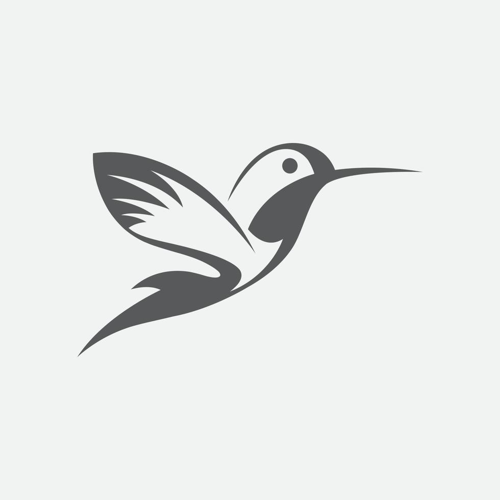 colibri oder Kolibri-Symbole. vektorisolierter satz fliegender vögel mit ausgebreiteten flatternden flügeln vektor