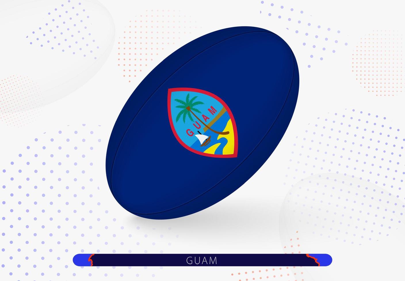 Rugbyball mit der Flagge von Guam drauf. Ausrüstung für das Rugby-Team von Guam. vektor