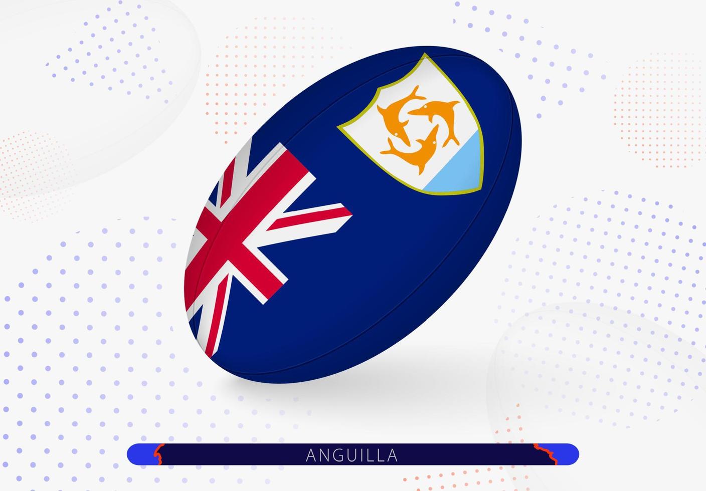 rugby boll med de flagga av anguilla på Det. Utrustning för rugby team av anguilla. vektor