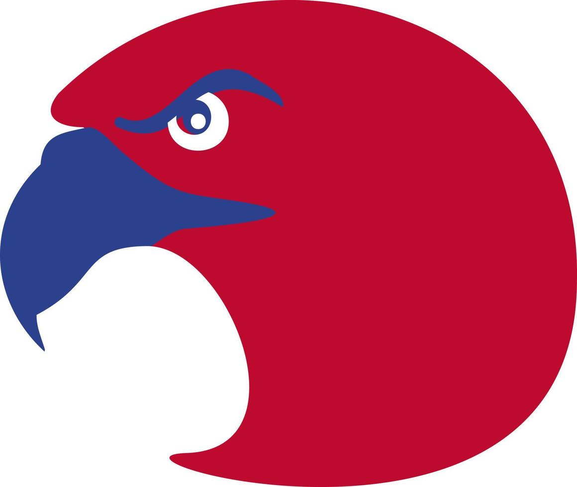 der Kopf eines Adlers in roten und blauen Farben. vektor