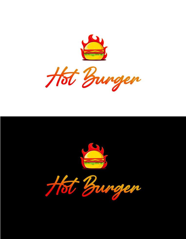 heißes burger-logo mit burger-vektorillustration. vektor