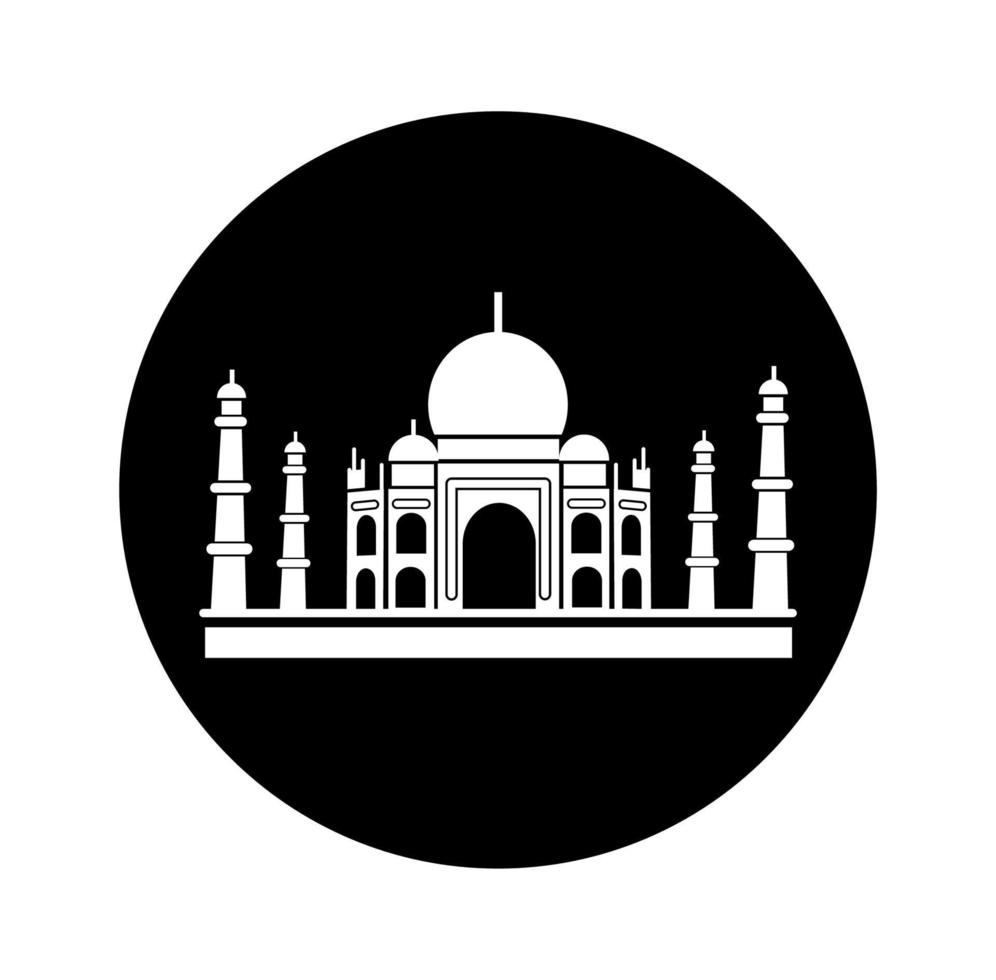 Taj Mahal-Vektorsymbol. Grafiksymbol des Taj Mahal-Gebäudes. vektor