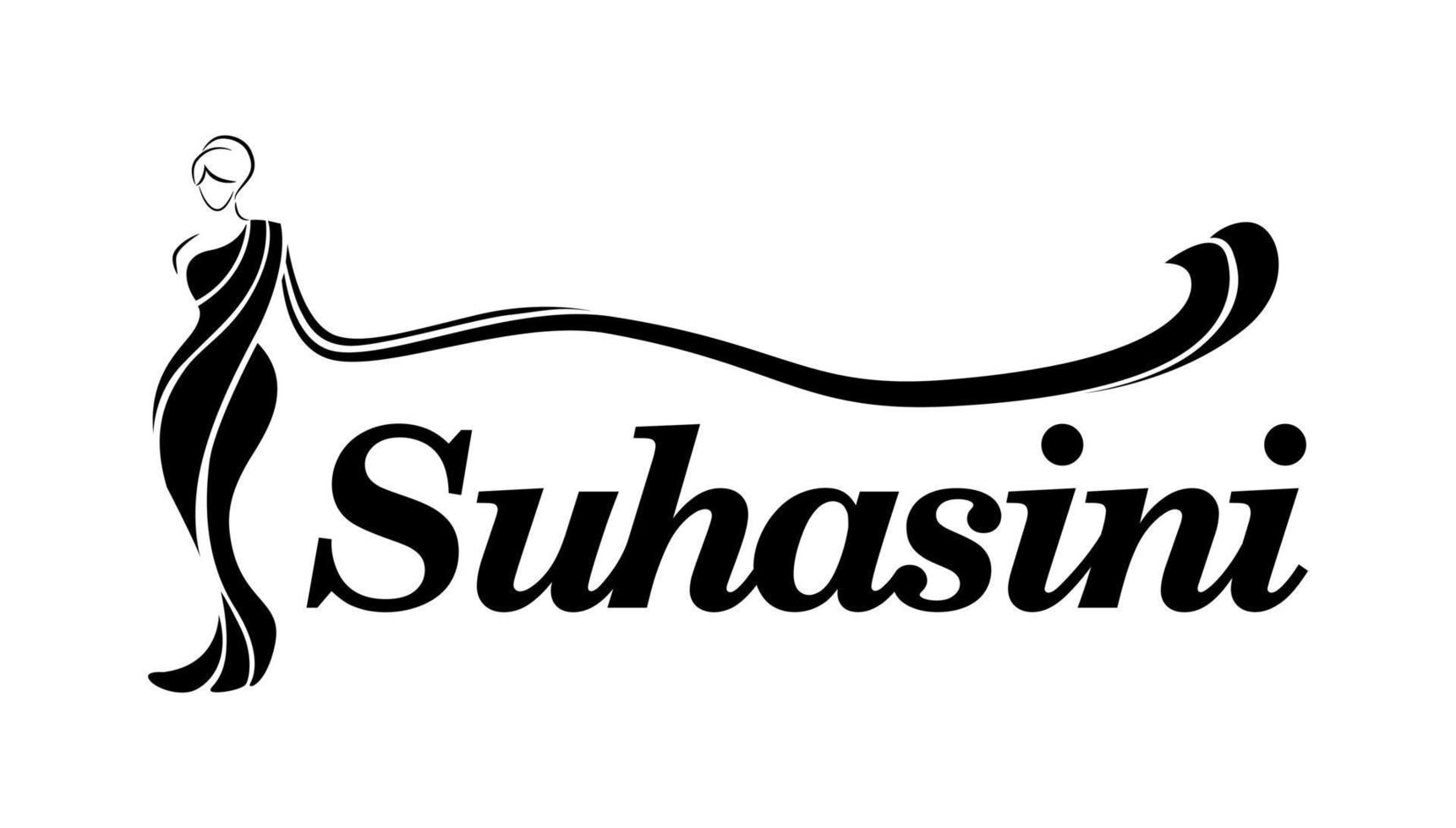 Suhasini Saris-Logo. Logo der Suhasini-Kleidungsmarke. vektor
