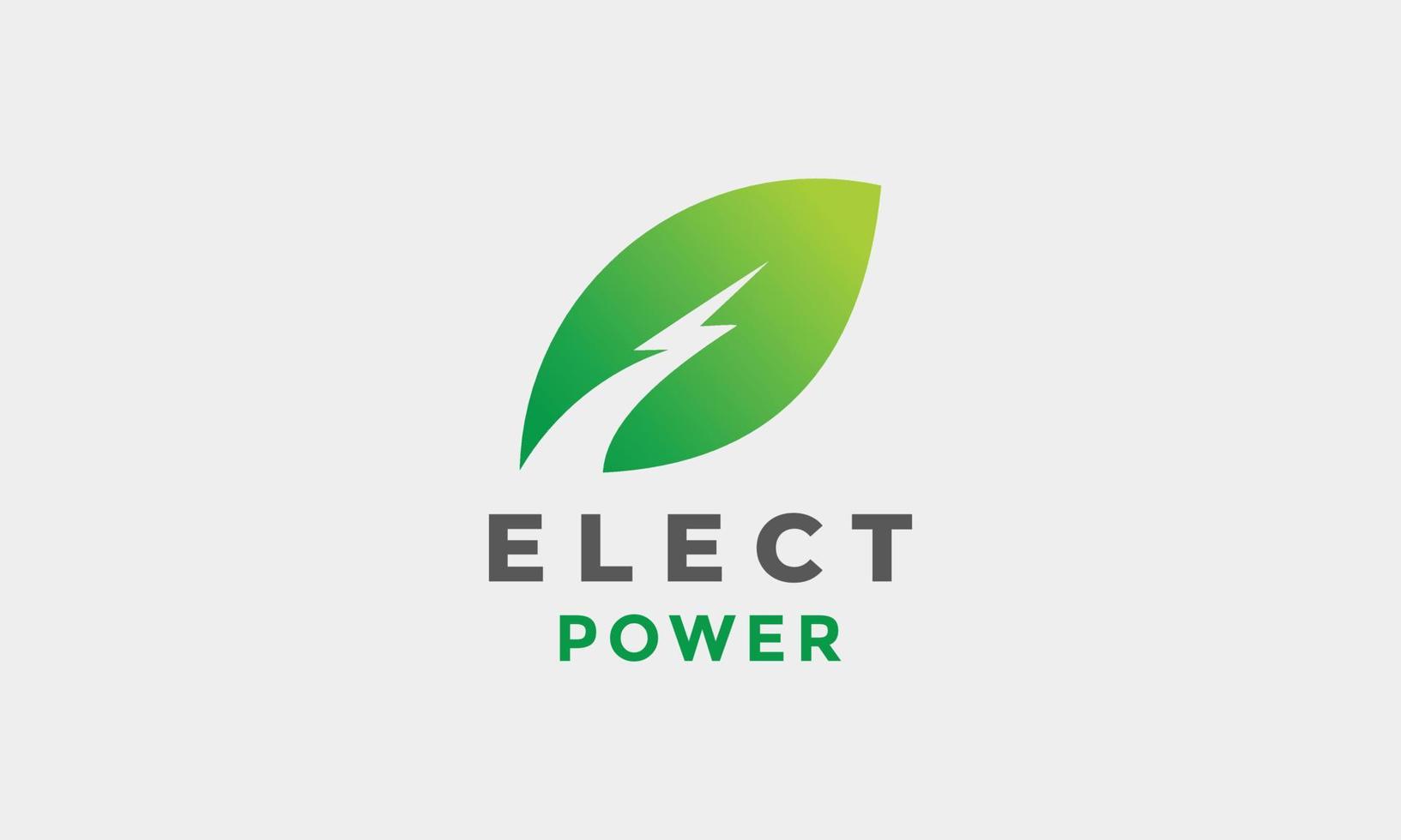 Logo Vektor grüne Blätter Illustration modernes Konzept Energie elektrische Blatt-Symbol