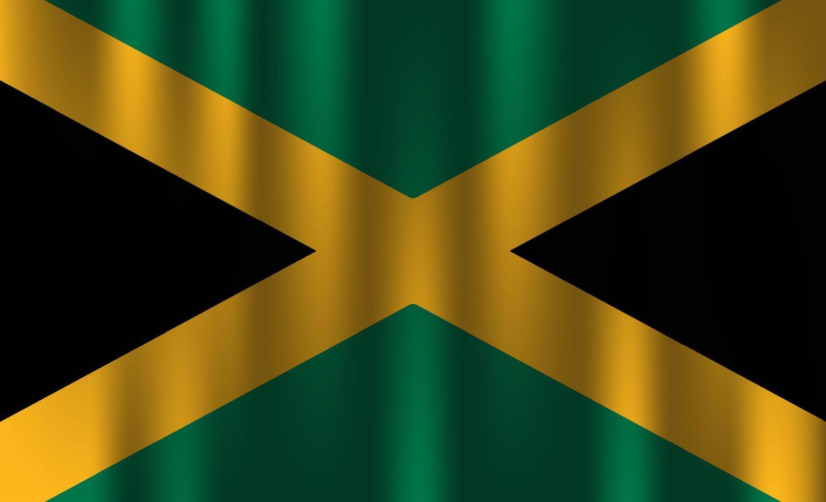 Flagge von Jamaika Land Nation Symbol 3d Textil Satin Effekt Hintergrundbild Vektor