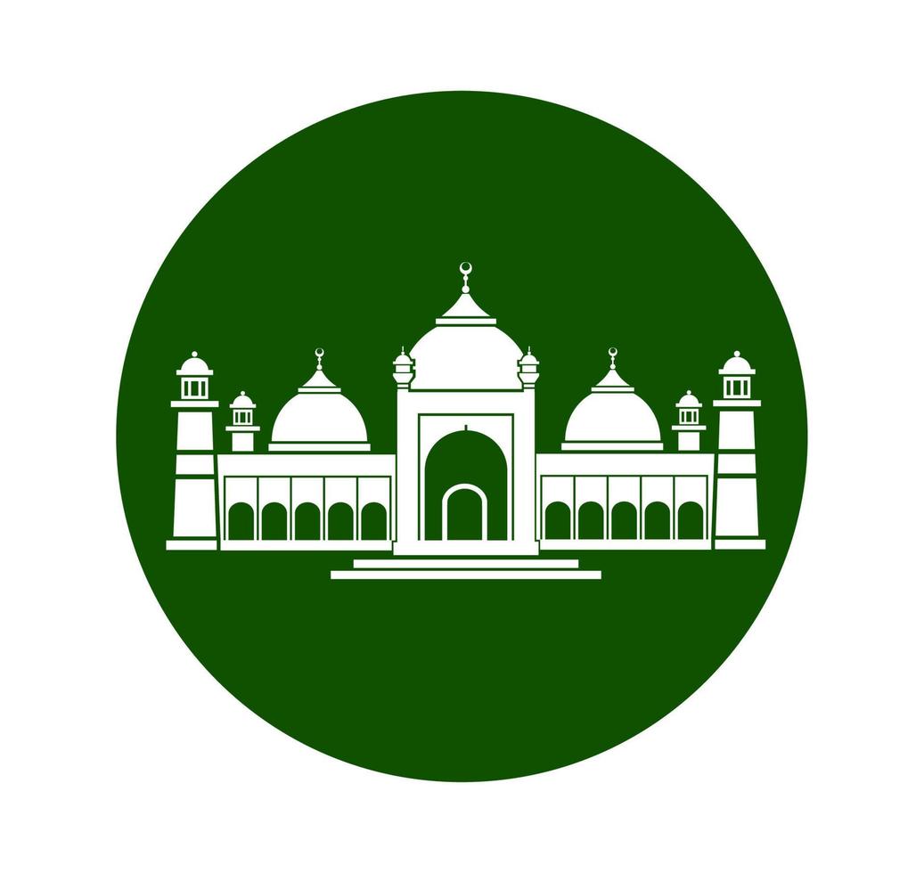 Badshahi-Moschee-Vektorsymbol. badshahi masjid flache illustration. Badshahi-Masjid-Symbol. vektor