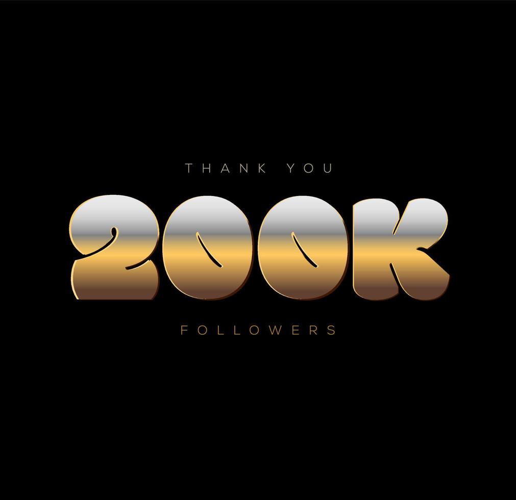 Danke, 200.000 Follower. Dankespost an Social-Media-Follower. vektor