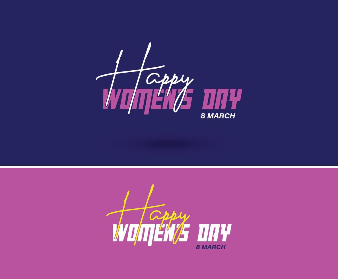 Lycklig kvinnors dag, kärlek vektor logotyp design, rosa Färg, blå Färg, gul Färg logotyp design