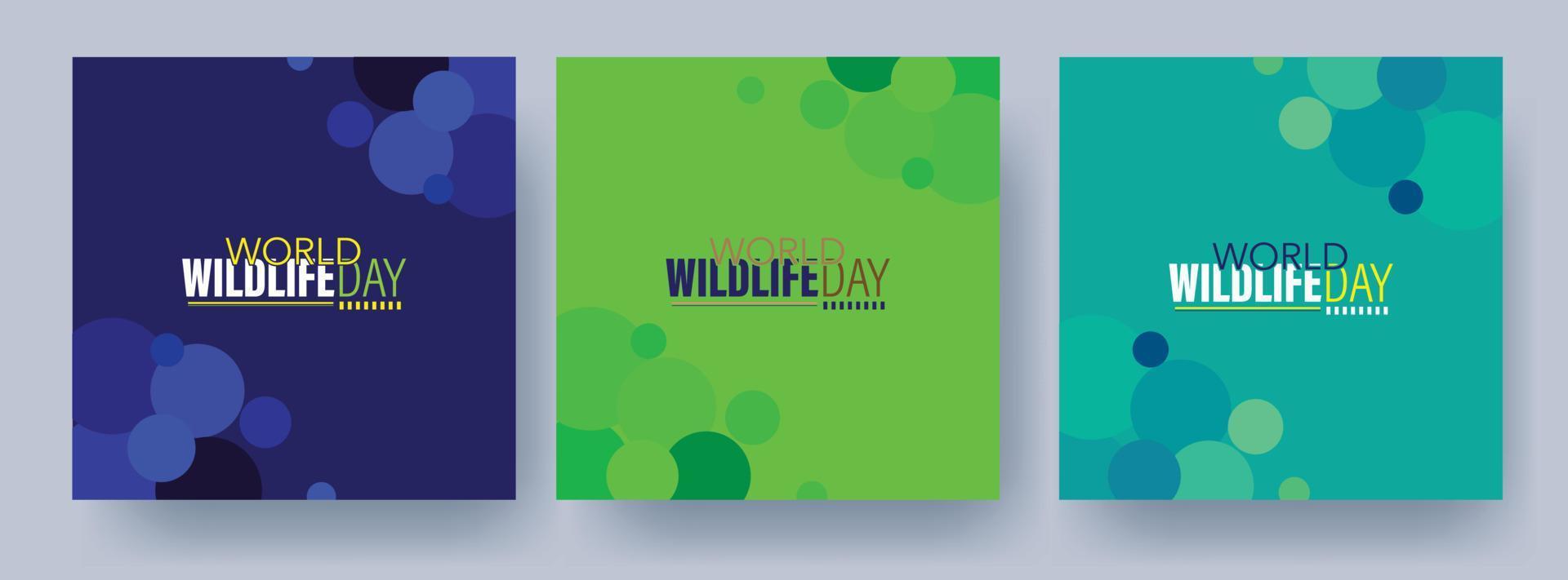 värld vilda djur och växter dag logotyp design mall vektor