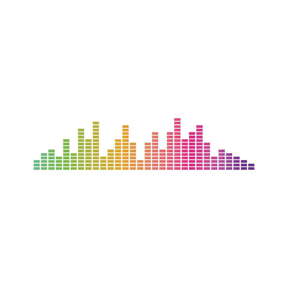 Logo-Vektorsymbol für Equalizer, Schallwellen und Soundeffekt-Ilustration vektor