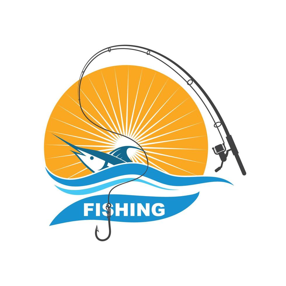 fiske logotyp ikon vektor illustration