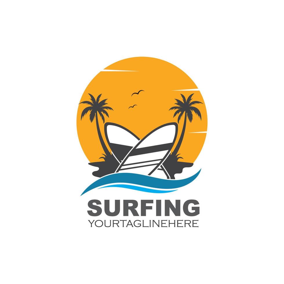 surfing ikon logotyp vektor illustration
