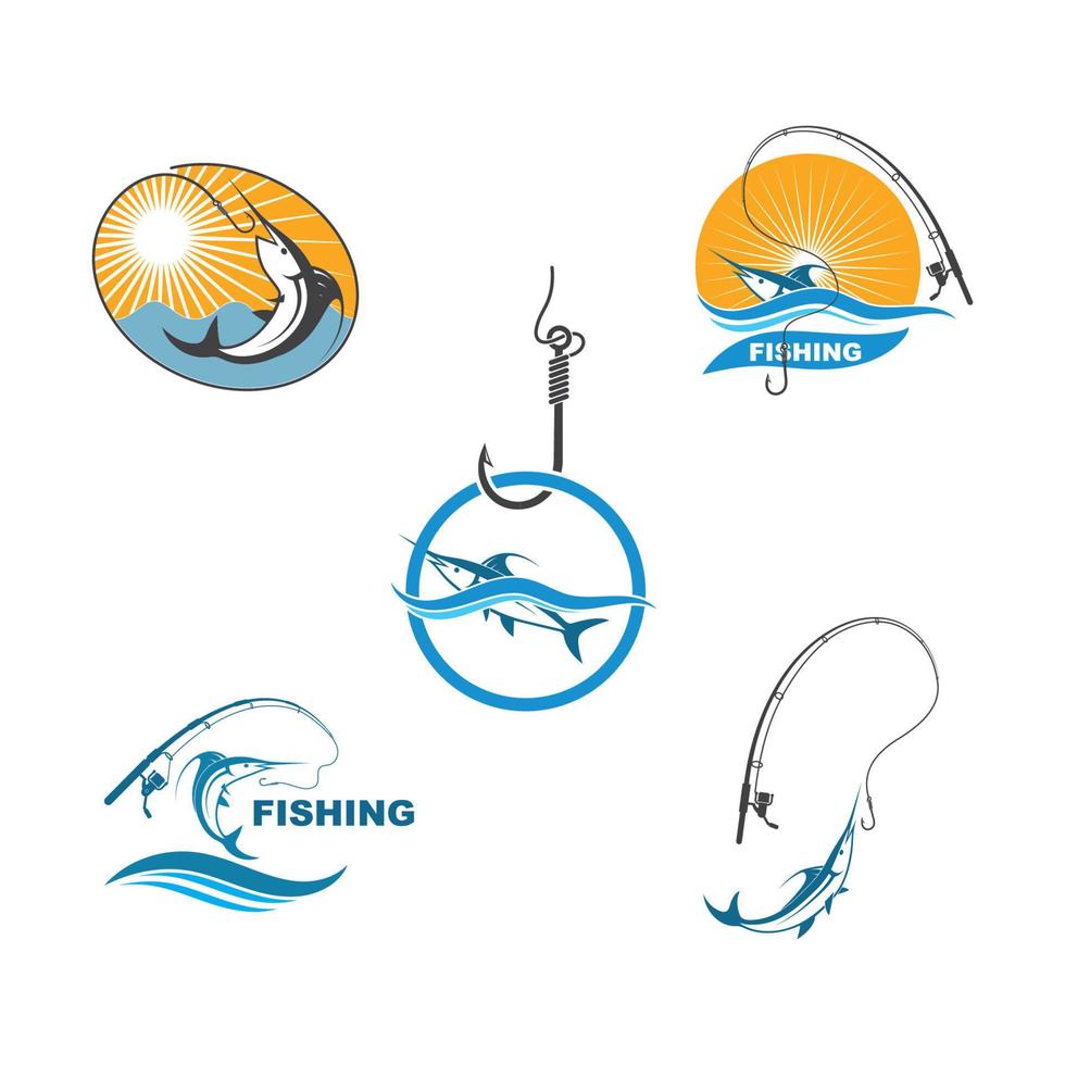 fiske logotyp ikon vektor illustration