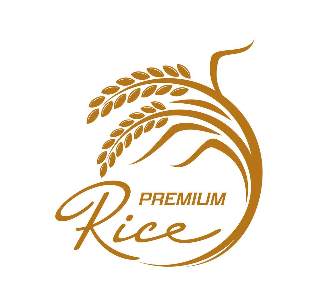 ris lantbruk, organisk mat bruka eller marknadsföra ikon vektor