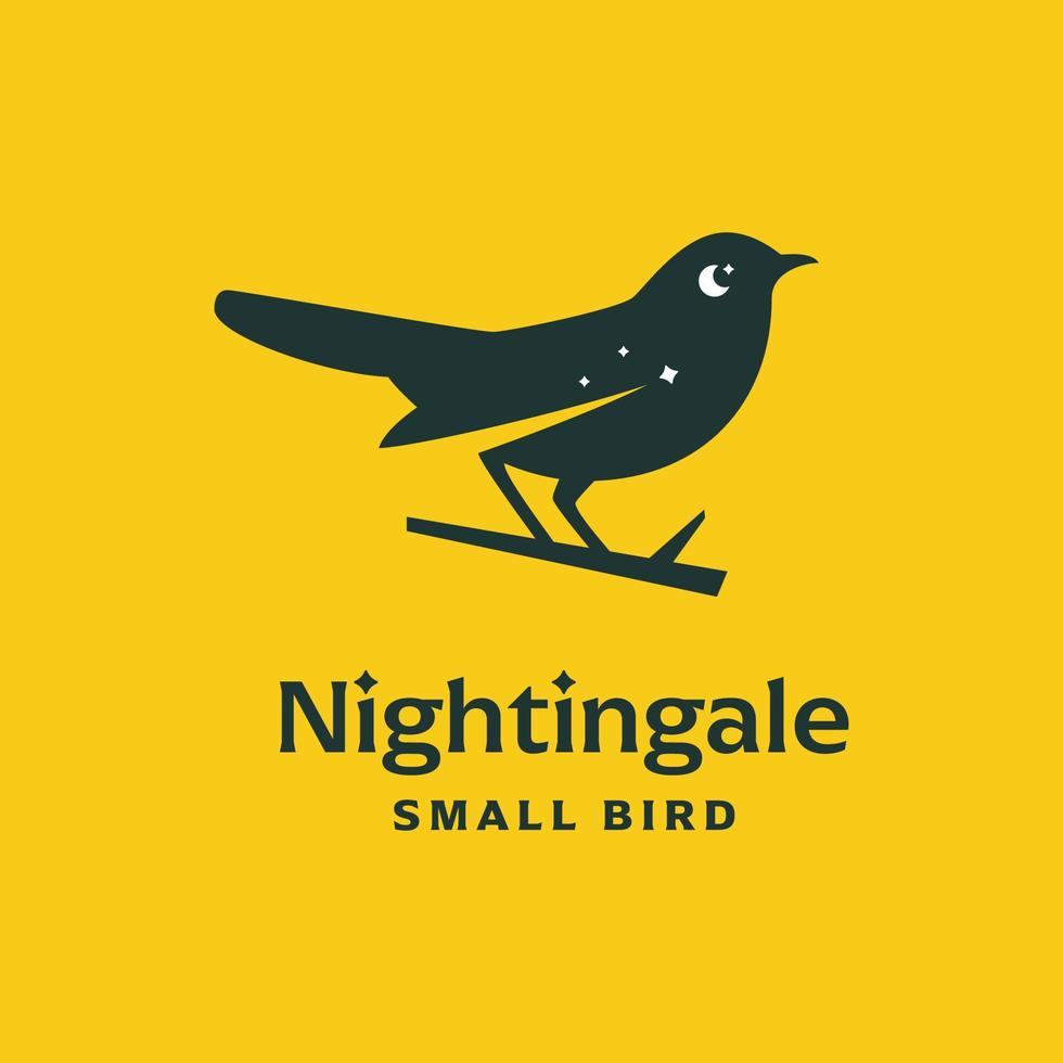 Nachtigall Vogel Logo Design vektor