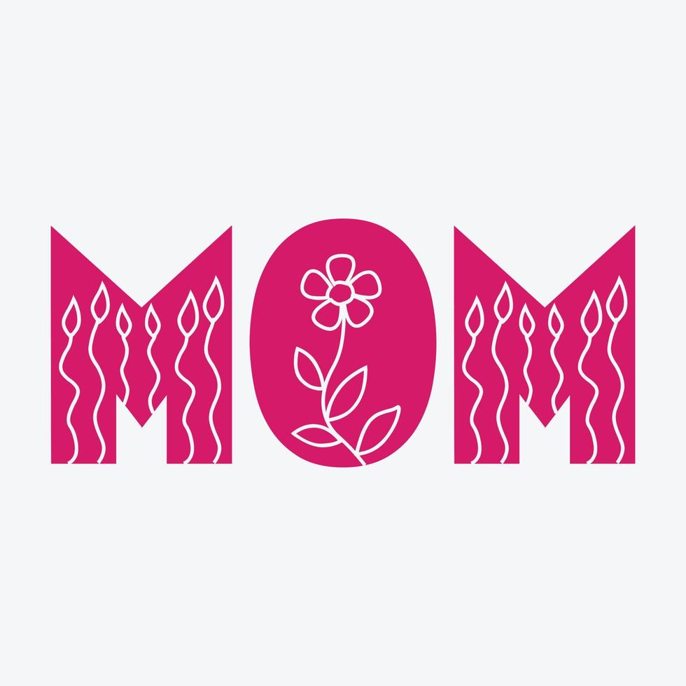mors dag text med blommor vektor illustration