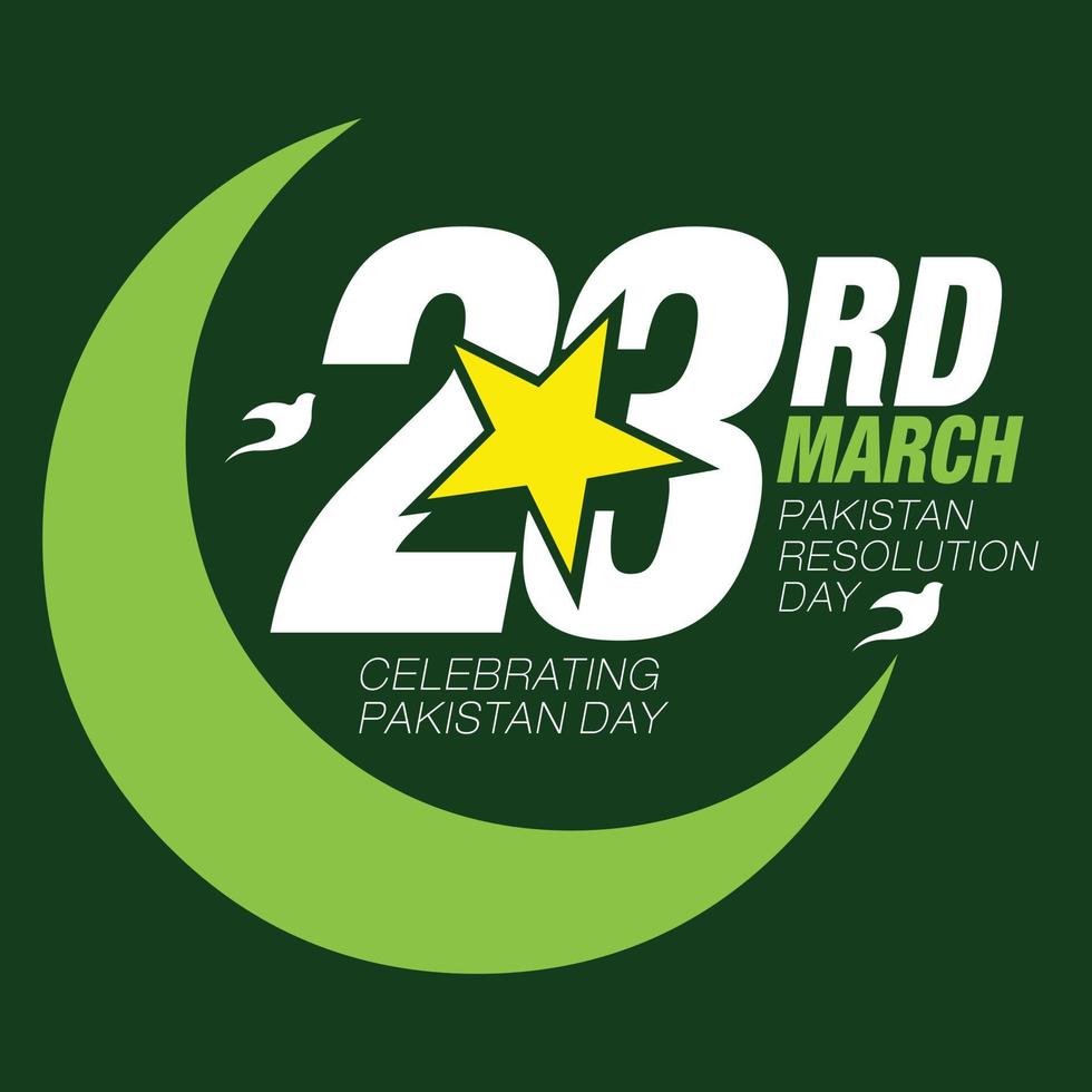 23 .. März Pakistan Tag Design Konzept Vektor Illustration