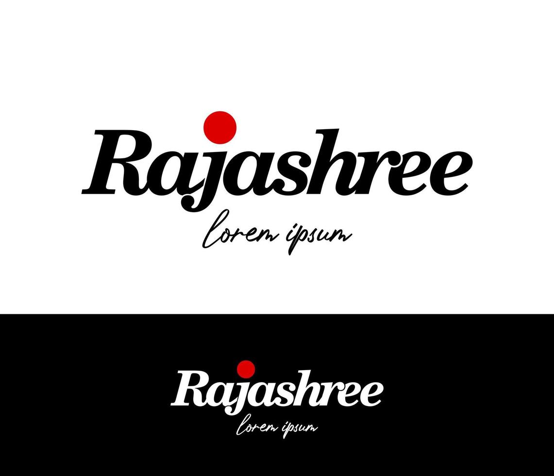 rajashree text logotyp. rajashree indisk varumärke logotyp. vektor