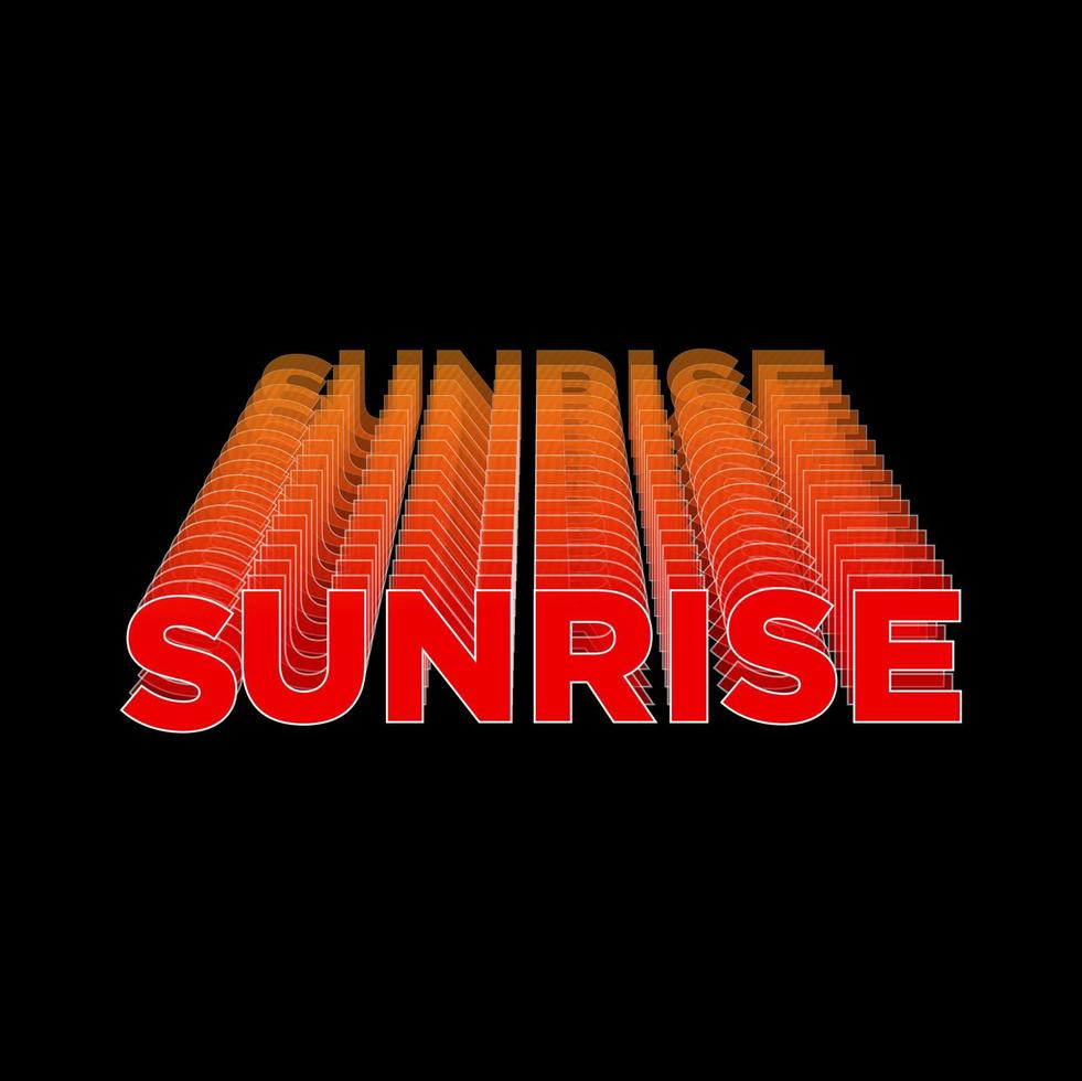 Sonnenaufgang bunt Beschriftung. Sonnenaufgang Typografie Logo. vektor