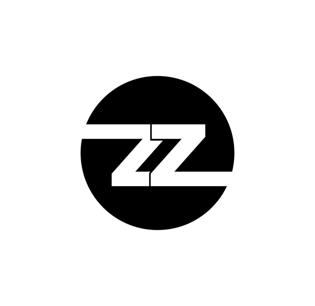 zz företag namn första brev monogram med grön punkt. zz företag logotyp. vektor